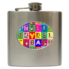 Alphabet Pattern Hip Flask (6 Oz) by designsbymallika