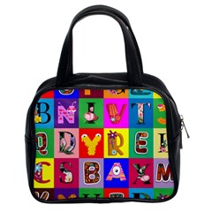 Alphabet Pattern Classic Handbag (two Sides) by designsbymallika