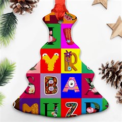 Alphabet Pattern Christmas Tree Ornament (two Sides) by designsbymallika