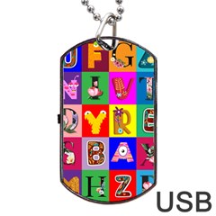 Alphabet Pattern Dog Tag Usb Flash (two Sides) by designsbymallika