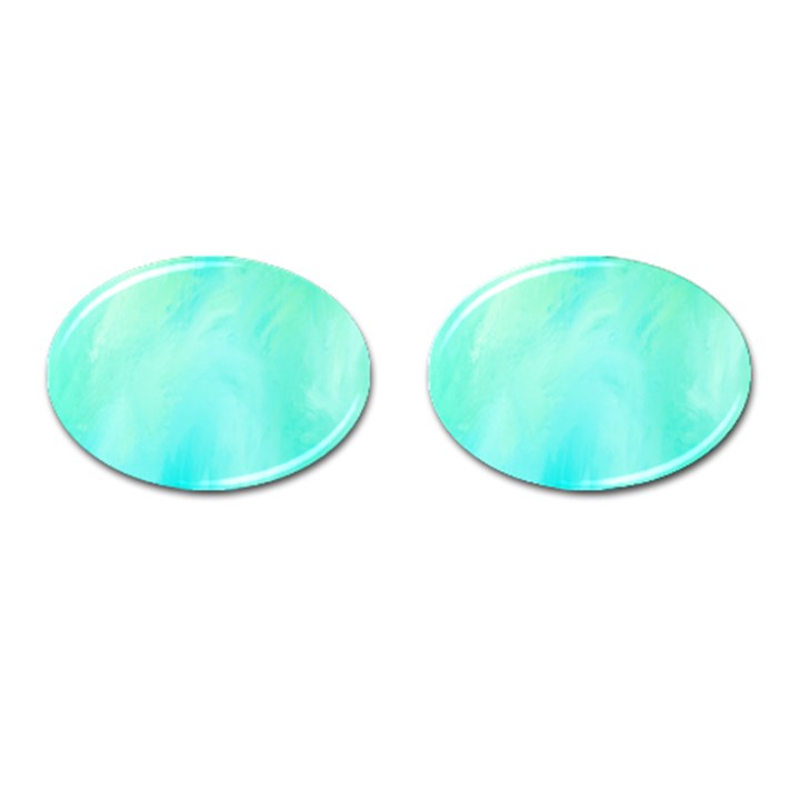 Blue Green Shades Cufflinks (Oval)