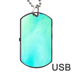 Blue Green Shades Dog Tag Usb Flash (one Side) by designsbymallika