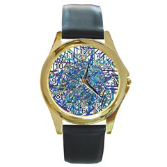 Netzauge Funny Round Gold Metal Watch by zappwaits