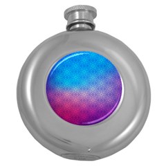 Blue Pink Shade Round Hip Flask (5 Oz) by designsbymallika