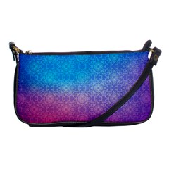 Blue Pink Shade Shoulder Clutch Bag by designsbymallika