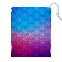 Blue Pink Shade Drawstring Pouch (5xl) by designsbymallika