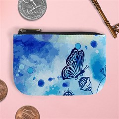 Blue Shaded Design Mini Coin Purse by designsbymallika