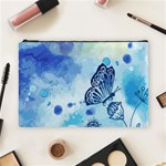 Blue Shaded Design Cosmetic Bag (Large) Front