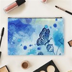 Blue Shaded Design Cosmetic Bag (Large) Back