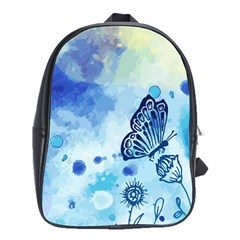 Blue Shaded Design School Bag (large) by designsbymallika