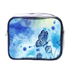 Blue Shaded Design Mini Toiletries Bag (one Side) by designsbymallika