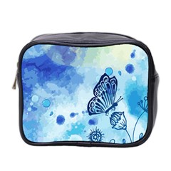 Blue Shaded Design Mini Toiletries Bag (two Sides) by designsbymallika