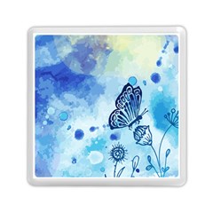 Blue Shaded Design Memory Card Reader (square) by designsbymallika