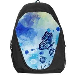 Blue Shaded Design Backpack Bag by designsbymallika