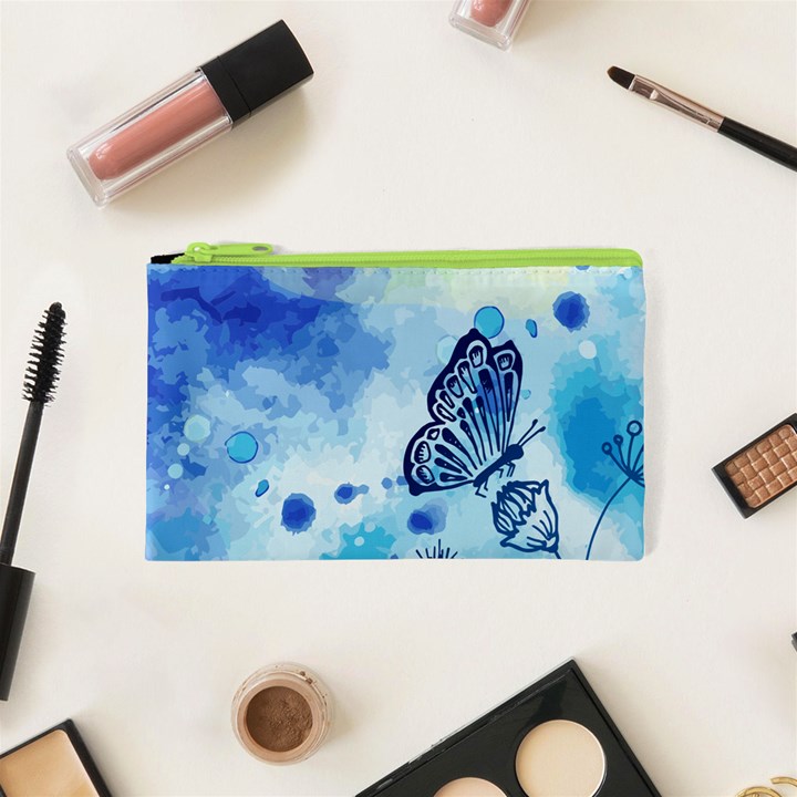 Blue Shaded Design Cosmetic Bag (XS)