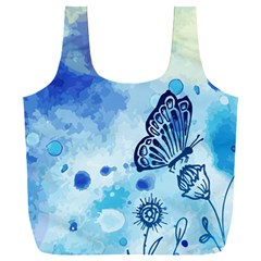 Blue Shaded Design Full Print Recycle Bag (xxxl) by designsbymallika