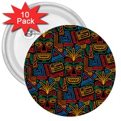 Boho Pattern 2 3  Buttons (10 Pack)  by designsbymallika