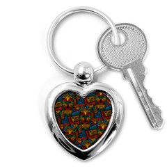 Boho Pattern 2 Key Chain (heart) by designsbymallika