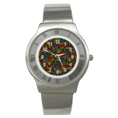 Boho Pattern 2 Stainless Steel Watch by designsbymallika