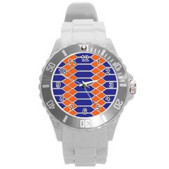 Pattern Design Modern Backdrop Decor Decoration Round Plastic Sport Watch (l) by Vaneshart