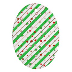 Christmas Paper Stars Pattern Texture Background Colorful Colors Seamless Copy Oval Ornament (two Sides) by Vaneshart