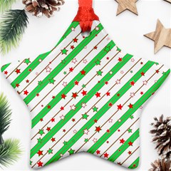 Christmas Paper Stars Pattern Texture Background Colorful Colors Seamless Copy Star Ornament (two Sides) by Vaneshart