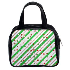 Christmas Paper Stars Pattern Texture Background Colorful Colors Seamless Copy Classic Handbag (two Sides)