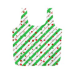 Christmas Paper Stars Pattern Texture Background Colorful Colors Seamless Copy Full Print Recycle Bag (m) by Vaneshart