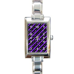 Christmas Paper Star Texture Rectangle Italian Charm Watch