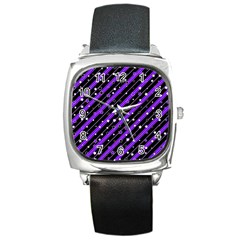 Christmas Paper Star Texture Square Metal Watch