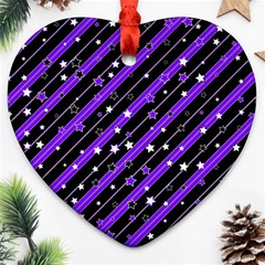 Christmas Paper Star Texture Heart Ornament (two Sides) by Vaneshart