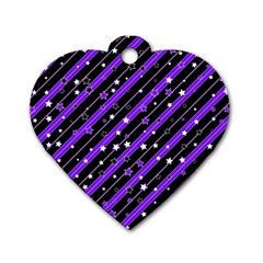 Christmas Paper Star Texture Dog Tag Heart (one Side) by Vaneshart