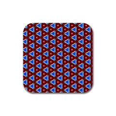 Pattern Triangles Seamless Red Blue Seamless Pattern Texture Seamless Patterns Repetition Rubber Square Coaster (4 Pack)  by Vaneshart