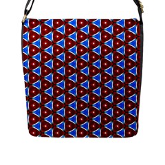 Pattern Triangles Seamless Red Blue Seamless Pattern Texture Seamless Patterns Repetition Flap Closure Messenger Bag (l) by Vaneshart