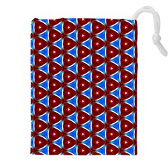 Pattern Triangles Seamless Red Blue Seamless Pattern Texture Seamless Patterns Repetition Drawstring Pouch (4xl) by Vaneshart