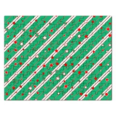 Christmas Paper Stars Pattern Texture Background Rectangular Jigsaw Puzzl by Vaneshart