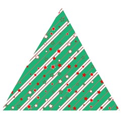 Christmas Paper Stars Pattern Texture Background Wooden Puzzle Triangle