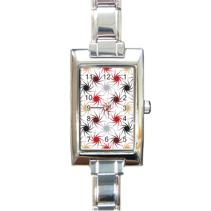 Pearl Pattern Floral Design Art Digital Seamless Rectangle Italian Charm Watch