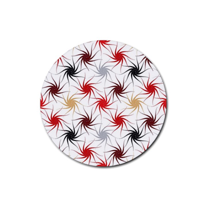 Pearl Pattern Floral Design Art Digital Seamless Rubber Coaster (Round) 