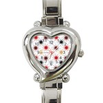 Pearl Pattern Floral Design Art Digital Seamless Heart Italian Charm Watch Front