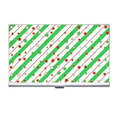 Christmas Paper Stars Pattern Texture Background Colorful Colors Seamless Business Card Holder by Vaneshart