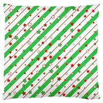 Christmas Paper Stars Pattern Texture Background Colorful Colors Seamless Large Cushion Case (Two Sides) Front