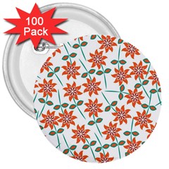 Vector Flower Floral Pattern Seamlesspattern Pink Colorful Kids 3  Buttons (100 Pack)  by Vaneshart