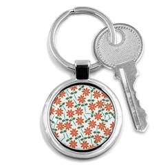 Vector Flower Floral Pattern Seamlesspattern Pink Colorful Kids Key Chain (round) by Vaneshart