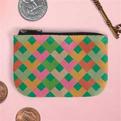 Abstract Seamlesspattern Graphic Lines Vintage Background Grunge Pattern Colorful Mini Coin Purse by Vaneshart