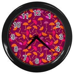 Abstract Seamlesspattern Graphic Lines Vintage Background Grunge Diamond Umbrella Wall Clock (black) by Vaneshart