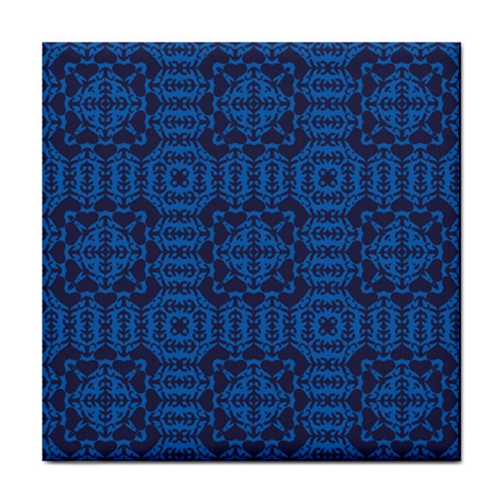 Abstract Seamlesspattern Graphic Lines Vintage Background Blue Elegant Grunge Tile Coaster