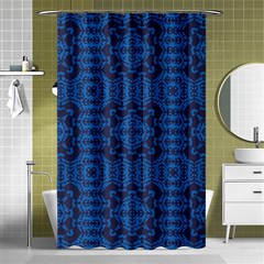 Abstract Seamlesspattern Graphic Lines Vintage Background Blue Elegant Grunge Shower Curtain 48  X 72  (small)  by Vaneshart