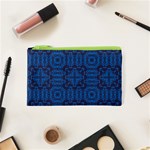 Abstract Seamlesspattern Graphic Lines Vintage Background Blue Elegant Grunge Cosmetic Bag (XS) Front