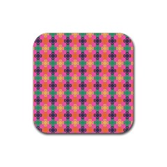 Abstract Seamlesspattern Graphic Lines Vintage Background Grunge Diamond Dotted Rubber Coaster (square)  by Vaneshart